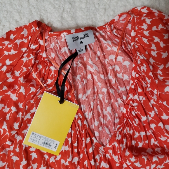 DVF for Target Women's V-Neck Ginkgo Cherry Tomato Maxi Dress - Picture 9 of 12